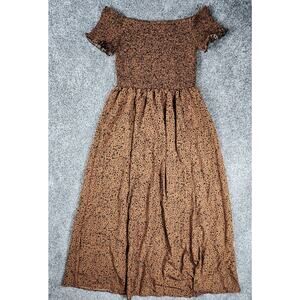 Bohemian Maxi Dress Off Shoulder Long A Line Womens Size Large